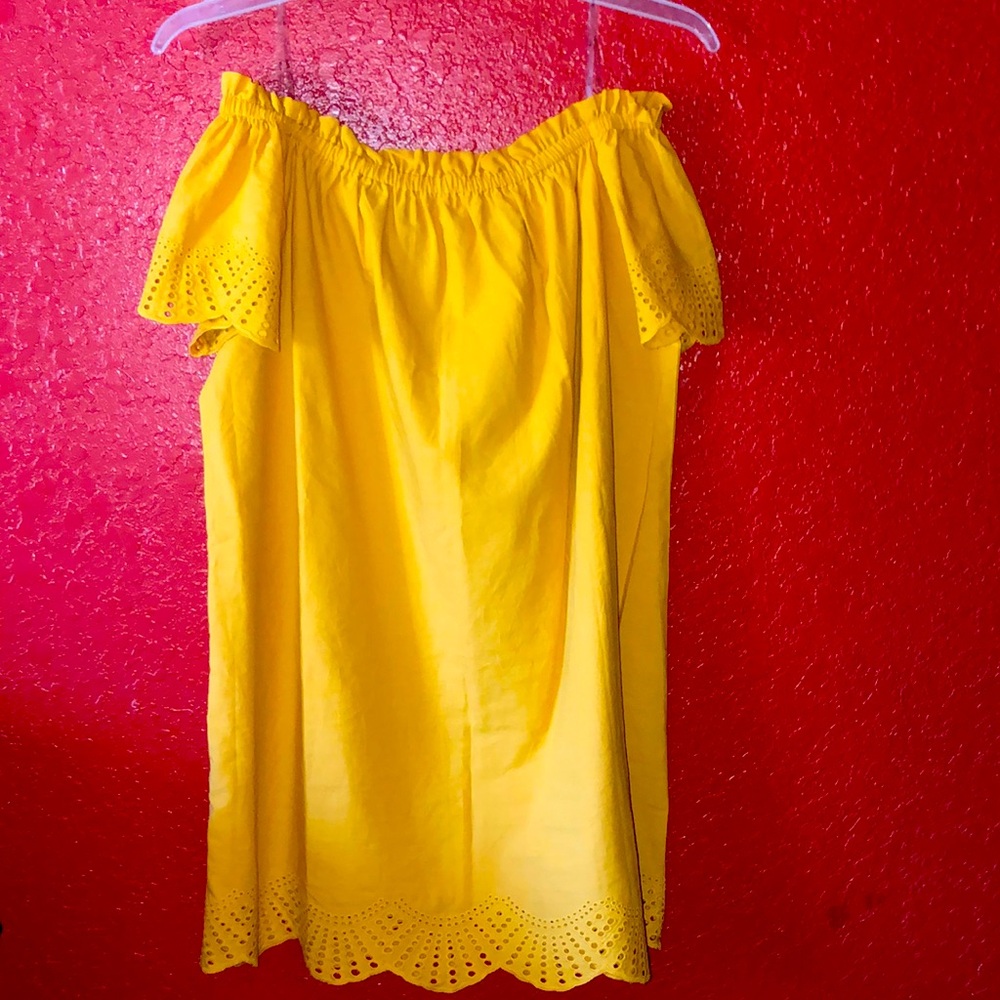 Iris Mustard Ruffled Top
